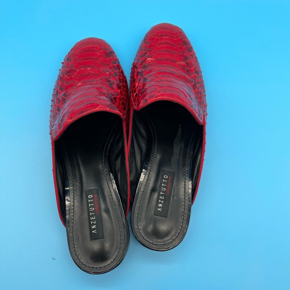Like NEW REAL SNAKE, RED ANZETUTTO size US 9 EU 40 - Picture 9 of 10